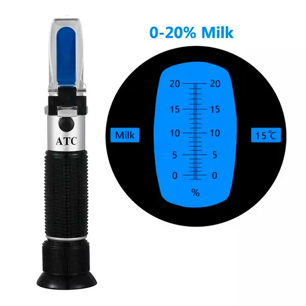 Refractómetro para leche 0–20% ATC